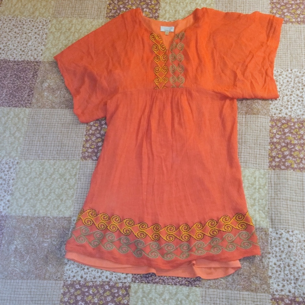 SIGNATURE BY ROBBIE BEE PINK BOHEMIAN DRESS